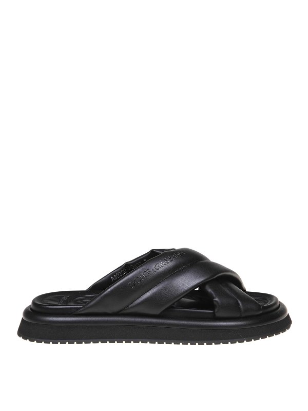 DOLCE & GABBANA: sandals - Dolce & gabbana leather slipper
