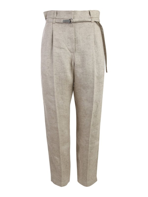 BRUNELLO CUCINELLI: カジュアルトラウザー - カジュアルパンツ - ブラウン