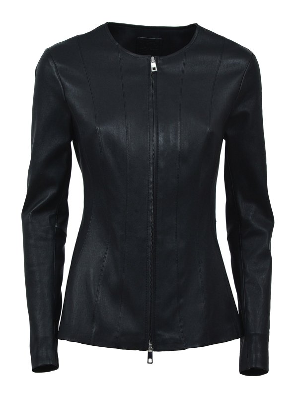 DESA 1972: leather jacket - Leather zipped jacket