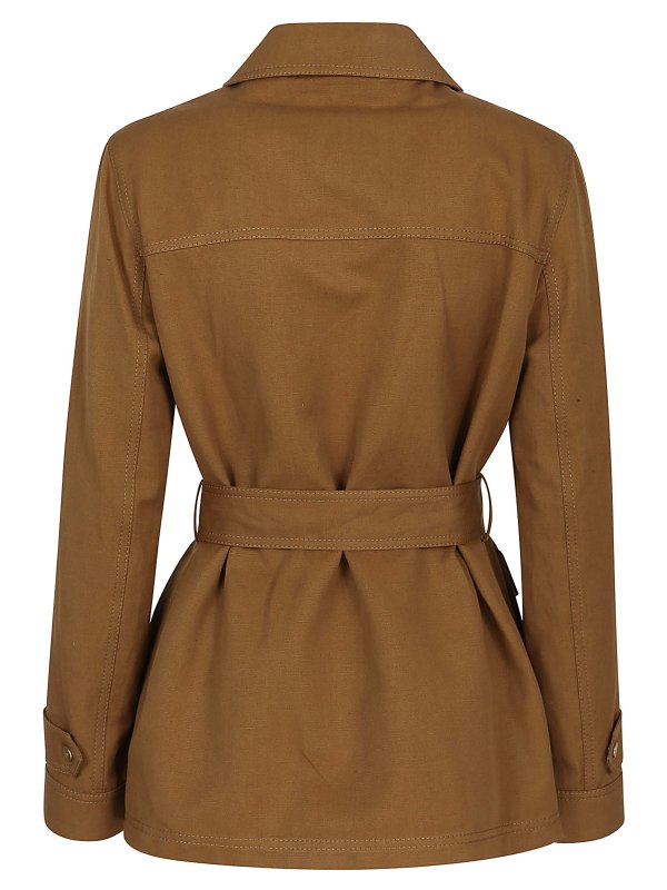 FAY: short coats online - Shirt style belted coat
