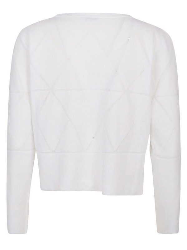 MALO: Strickpullover mit V-Ausschnitt online - V-Pullover - Weiß