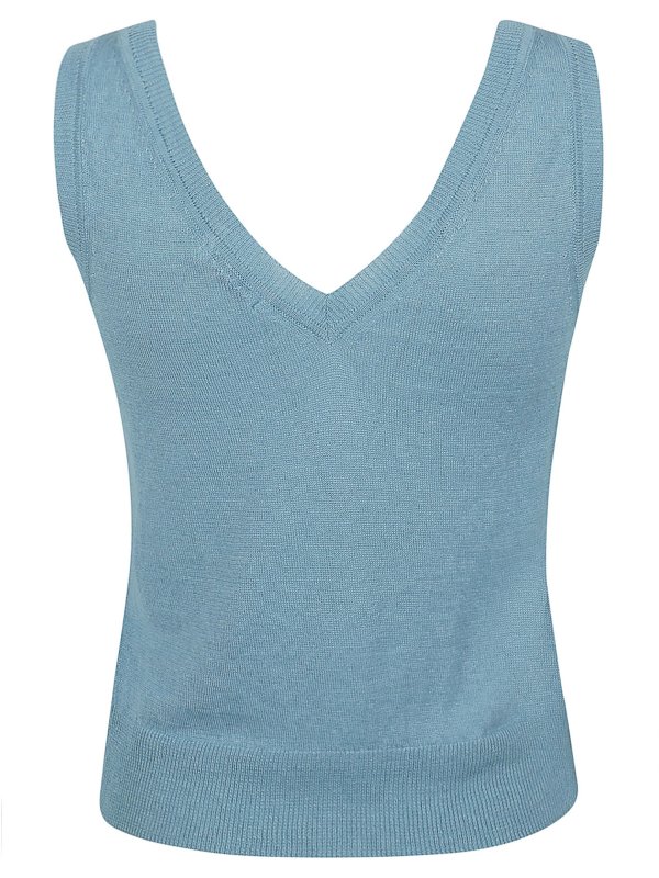 MALO: Col en V online - Pull À Col V - Bleu Clair