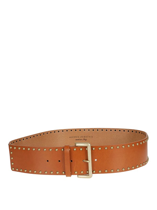 ALESSIA ZAMATTIO: belts - Studded leather belt