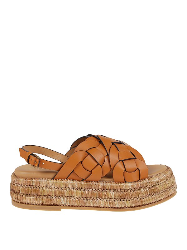 Sandals Tod's - Woven leather sandal - XXW72K0GS70MIDG622