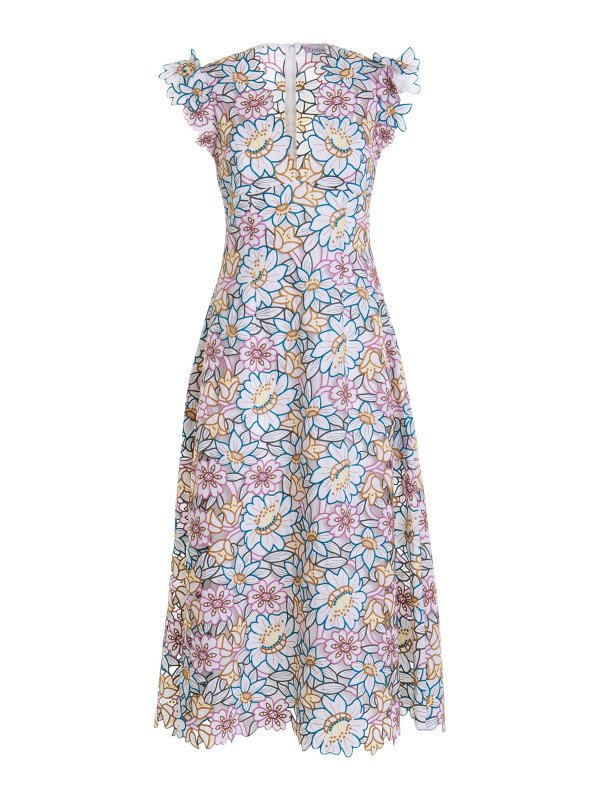 VALENTINO RED: マキシドレス - 膝丈ドレス - マルチカラー