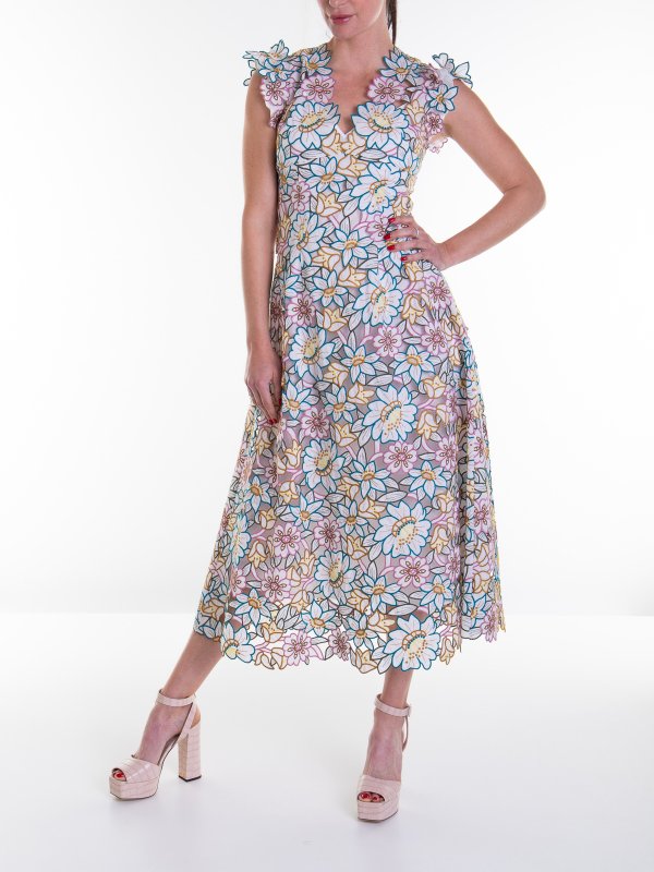 VALENTINO RED: マキシドレス online - 膝丈ドレス - マルチカラー