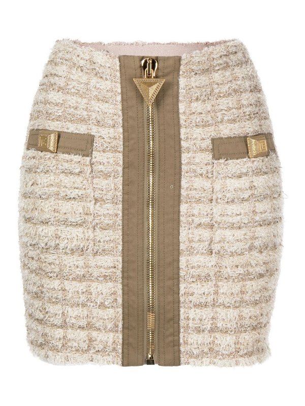 Balmain: Minifaldas - Minifalda - Beis
