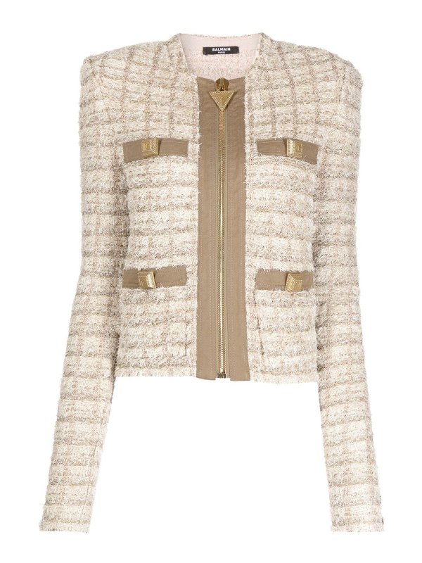 Balmain: cardigans - Tweed cardigan