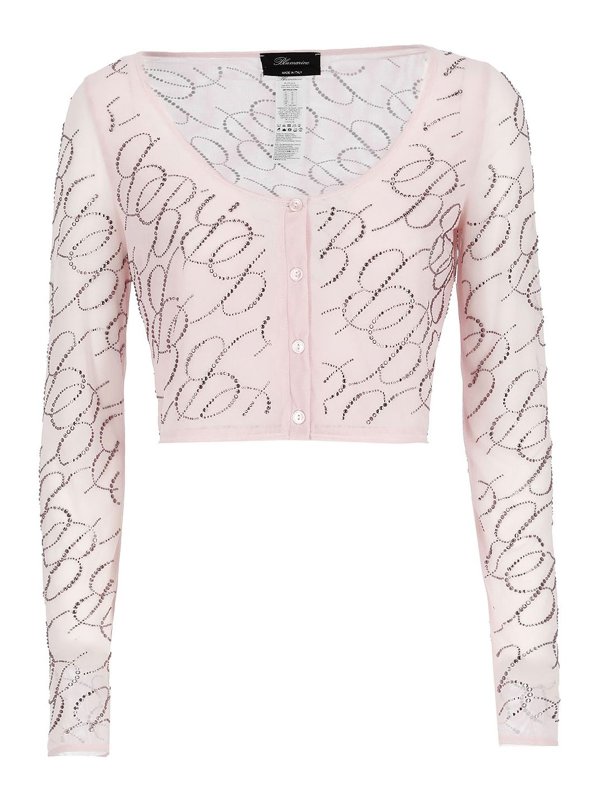 BLUMARINE: Tops & Tank tops - Logo cropped top