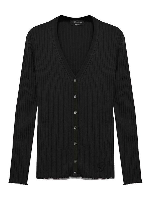 BLUMARINE: cardigans - Ribbed Cardigan