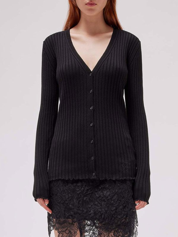 iKRIX BLUMARINE: cardigans - Ribbed Cardigan