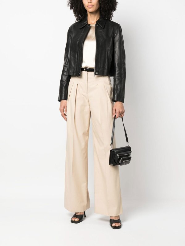 CALVIN KLEIN: leather jacket online - Leather Jacket with collar