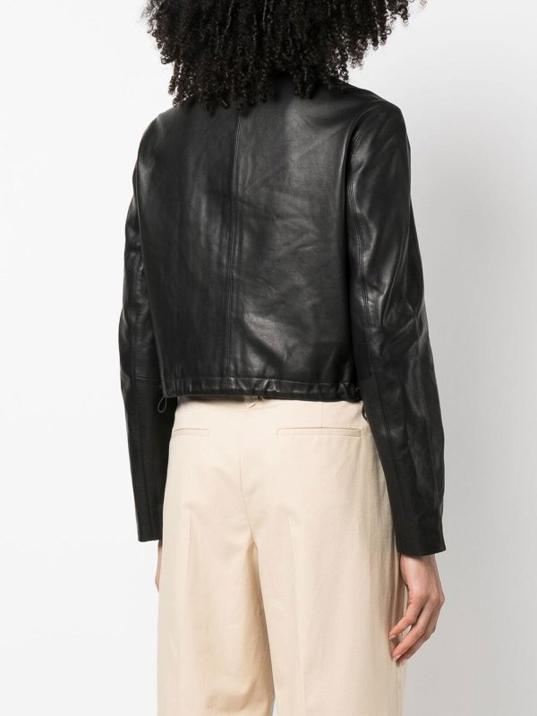 CALVIN KLEIN buy online Leather Jacket with collar
