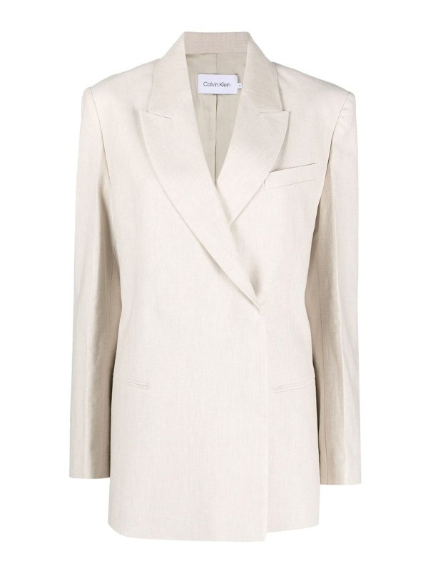 CALVIN KLEIN: Vestes de costume - Blazer - Beige