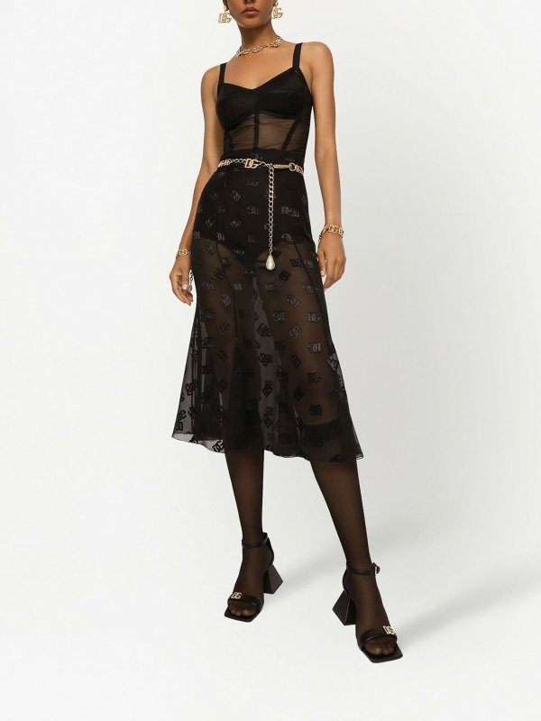 DOLCE & GABBANA: Knee length skirts & Midi online - Sheer effect silk skirt