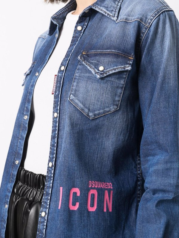DSQUARED2: camicie online - Camicia in denim con logo
