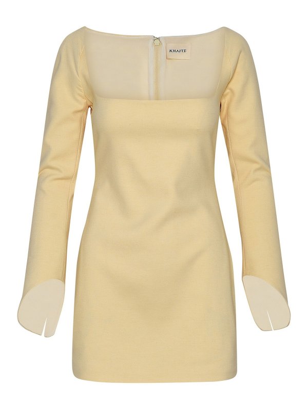 KHAITE: short dresses - Tate dress in ivory virgin wool blend