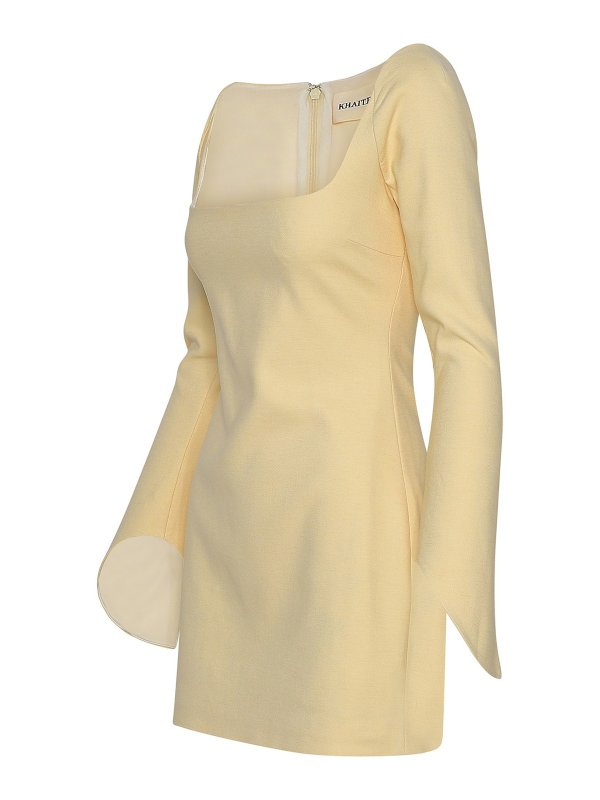 KHAITE: short dresses online - Tate dress in ivory virgin wool blend