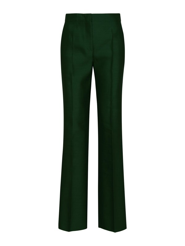 Max Mara: casual trousers - Zelia trousers in green wool blend