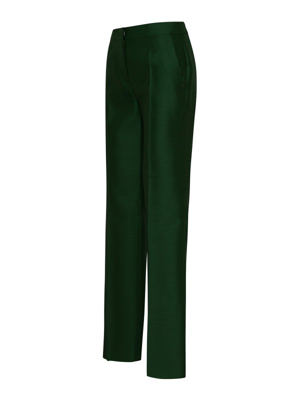 Max Mara: casual trousers online - Zelia trousers in green wool blend
