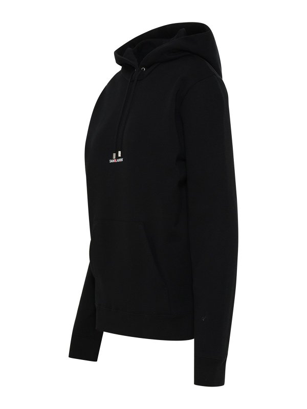 SAINT LAURENT: crew necks online - Black cotton sweatshirt