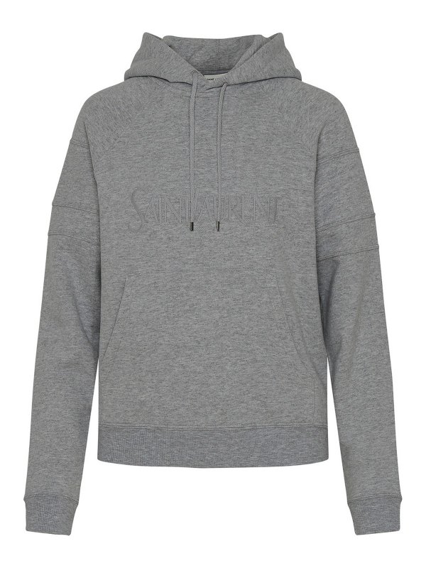 SAINT LAURENT: crew necks - Gray cotton sweatshirt
