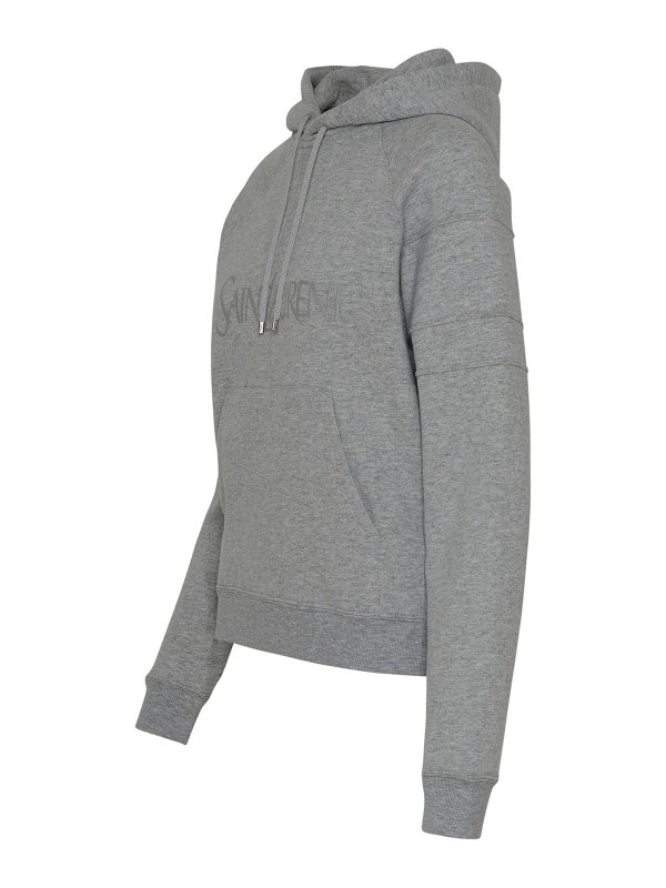 SAINT LAURENT: crew necks online - Gray cotton sweatshirt