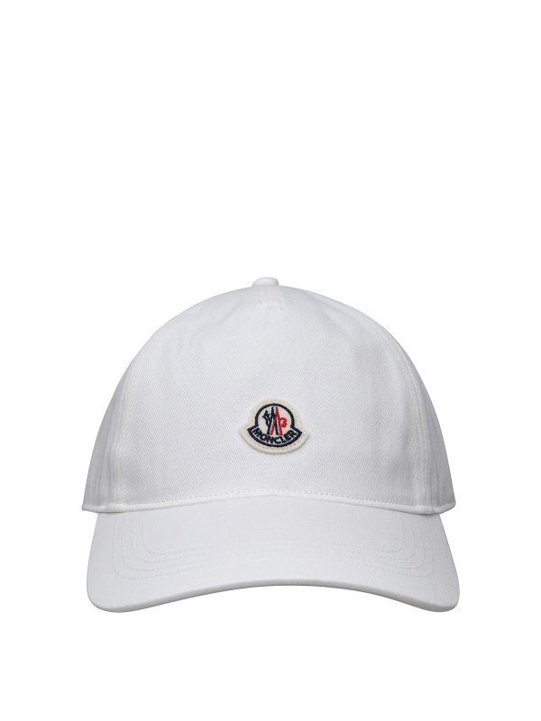 MONCLER: cappelli - Cappello in cotone bianco