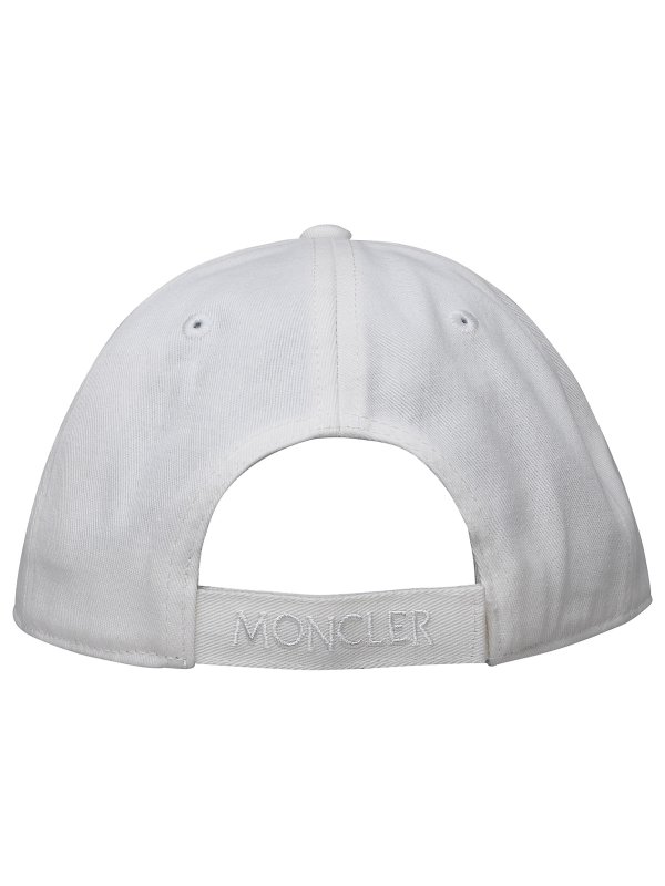 Cappello in cotone bianco shop online: MONCLER