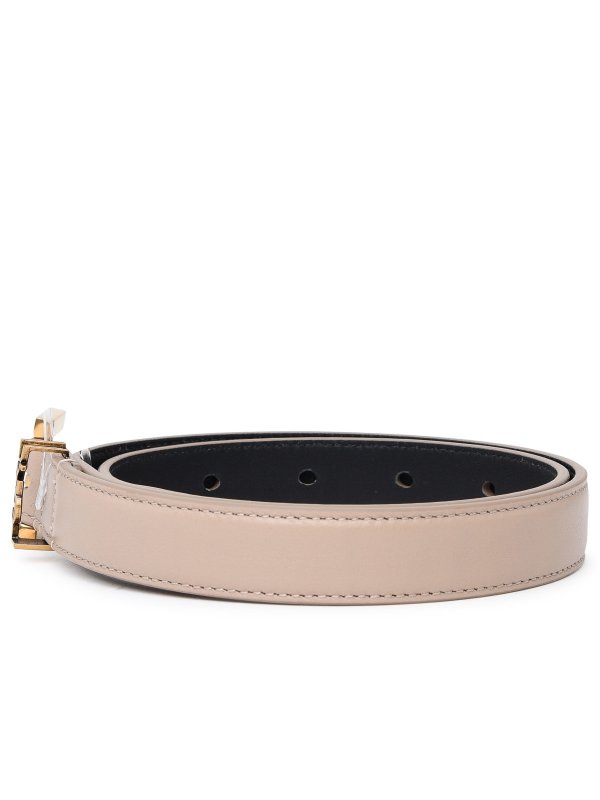 SAINT LAURENT: belts online - YSL belt in beige leather