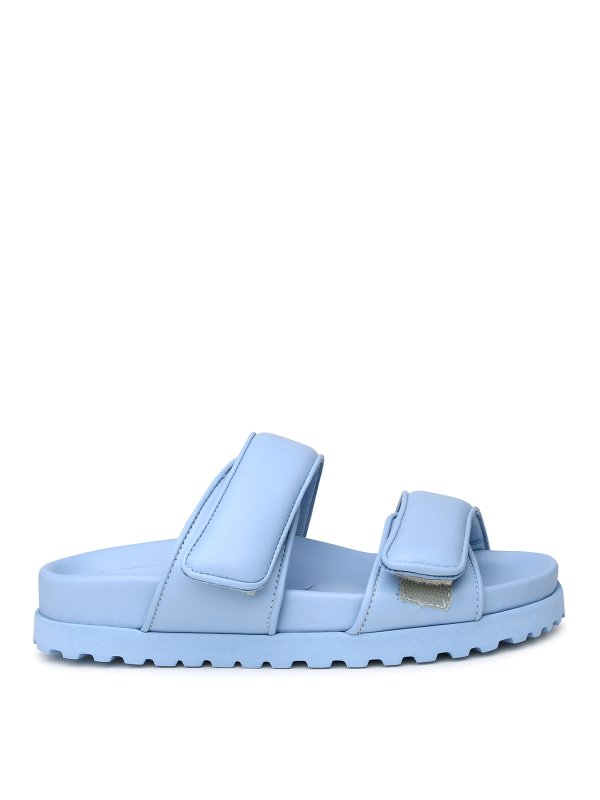GIA BORGHINI: Loafers & Slippers - Pins 11 slipper in light blue leather