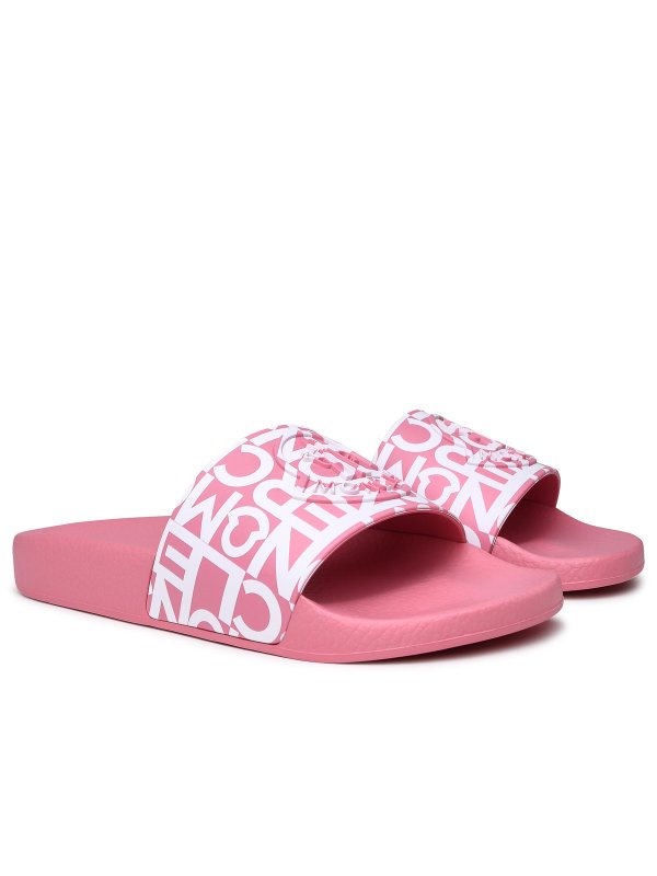 MONCLER: flip flops online - Pink rubber jeanne slippers