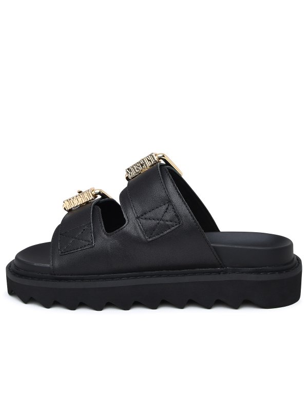 iKRIX MOSCHINO: Loafers & Slippers - Slipper in black leather