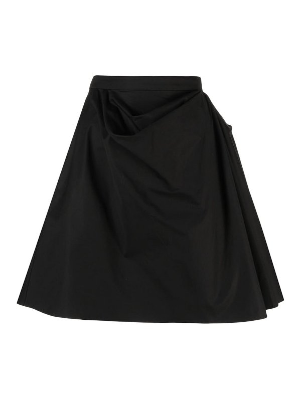 ALEXANDER MCQUEEN: mini skirts - Draped cotton miniskirt
