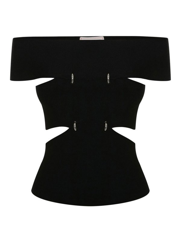 ALEXANDER MCQUEEN: Tops & Tank tops - Cut-out off-shoulder top
