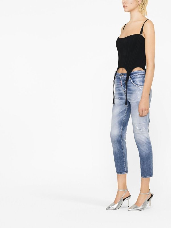 DSQUARED2 buy online Distressed-effect cropped jeans