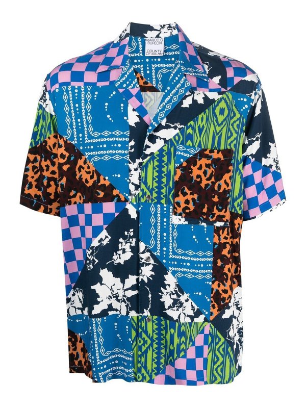 Marcelo Burlon County Of Milan: Camisas - Chaqueta Casual - Azul