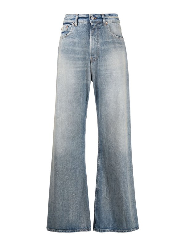 MM6 MAISON MARGIELA: straight leg jeans - Flared mid-rise washed jeans