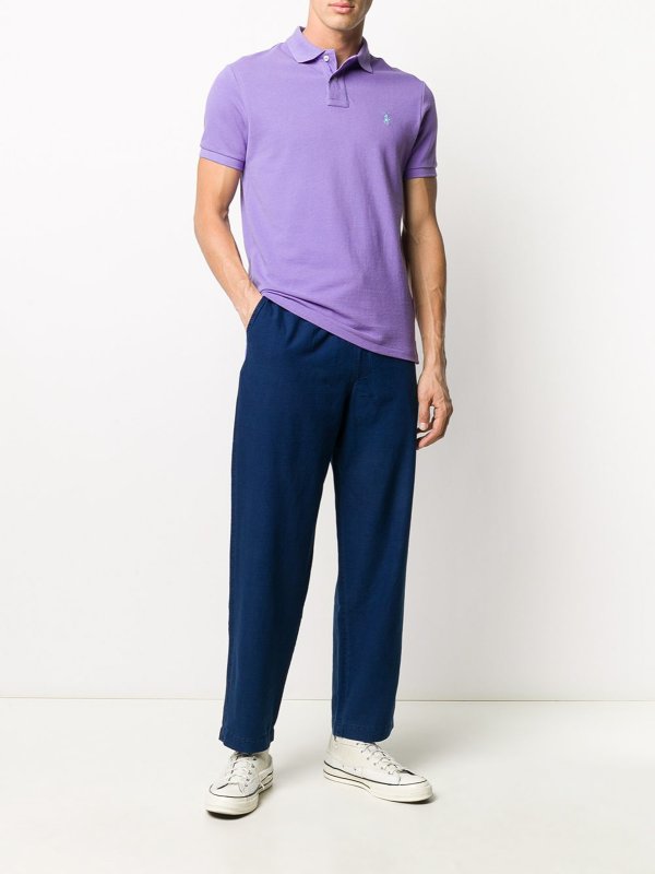 POLO RALPH LAUREN: polo shirts online - Lilac purple cotton piqu cotton polo shirt