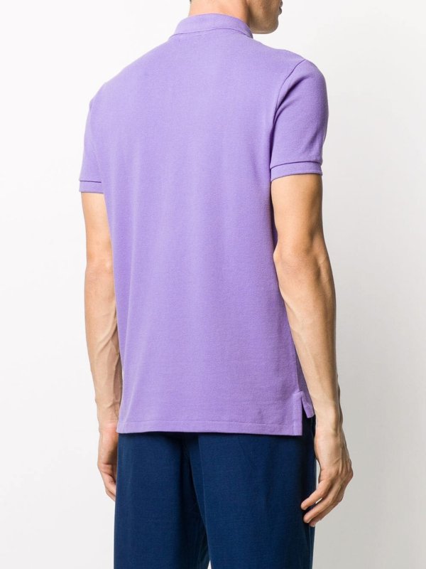 Lilac purple cotton piqu cotton polo shirt shop online: POLO RALPH LAUREN