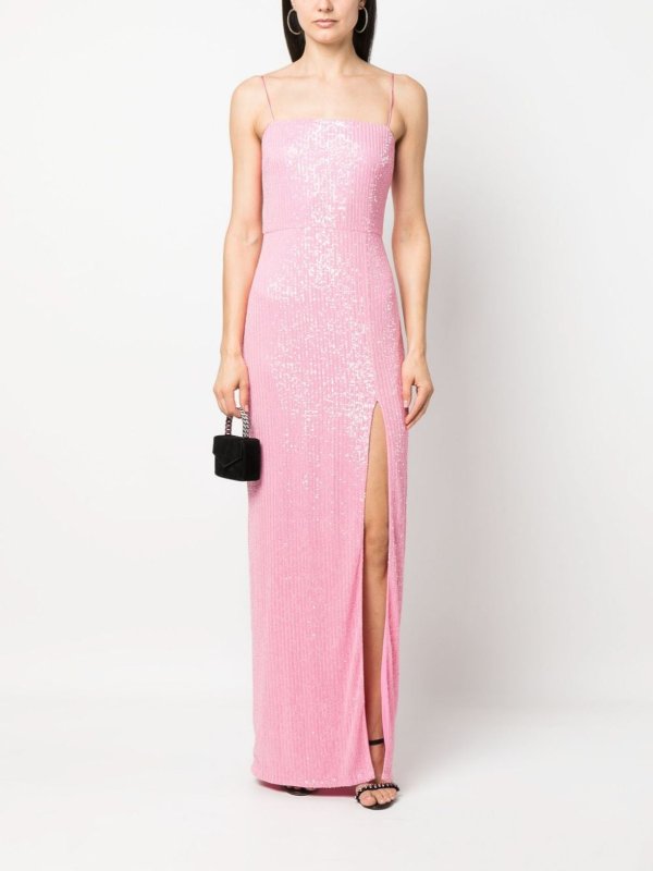 ROTATE Birger Christensen buy online Transparent sequins slit-detail maxi dress