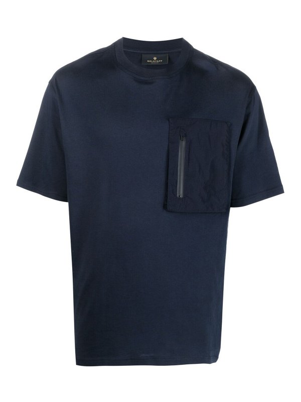 Belstaff Chest zip-pocket t-shirt - Blue - Men