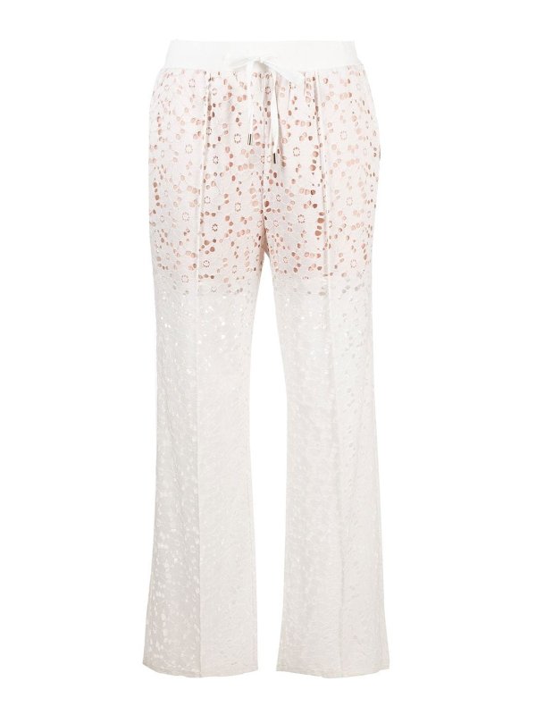 Liu Jo: straight leg jeans - Wide-leg lace drawstring trousers