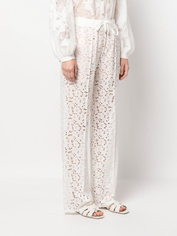 Liu Jo buy online Wide-leg lace drawstring trousers