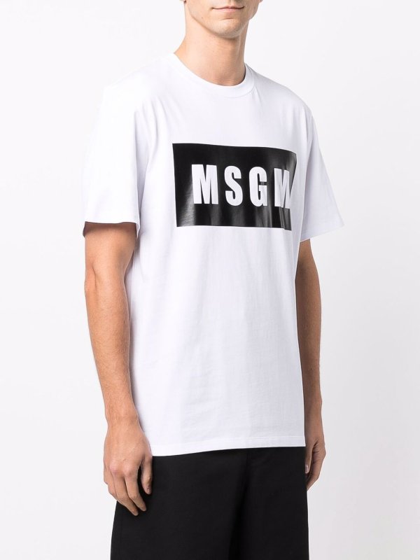 iKRIX m.s.g.m.: t-shirts - White/black cotton logo-print cotton t-shirt