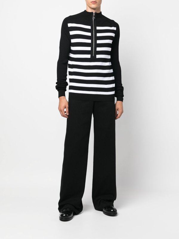 iKRIX Balmain: crew necks - Striped half-zip jumper