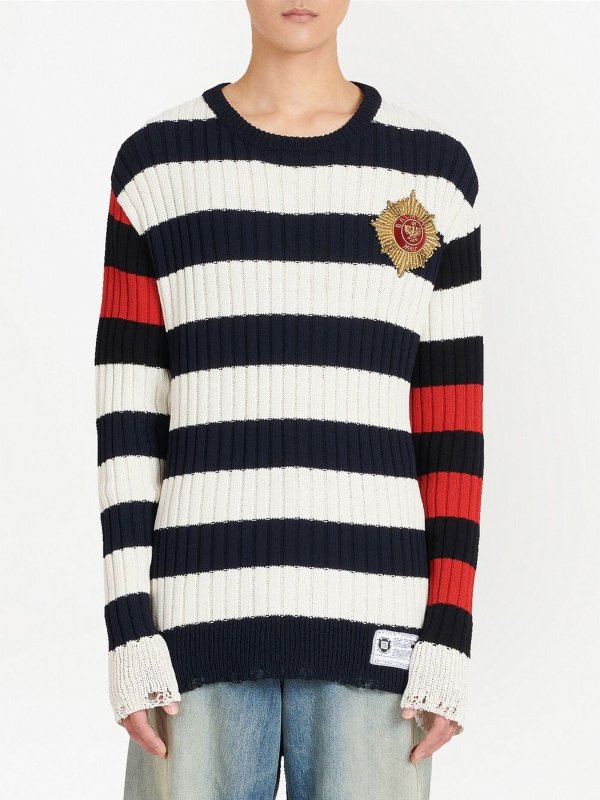 Balmain buy online Wool blend striped pattern jumper