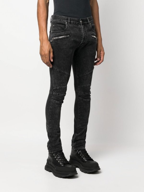 Balmain Skinny jeans Black Men YH1MG005DB670PC