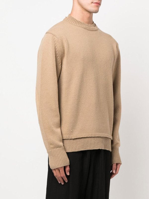 Maison Margiela: crew necks online - Crew-neck layered jumper