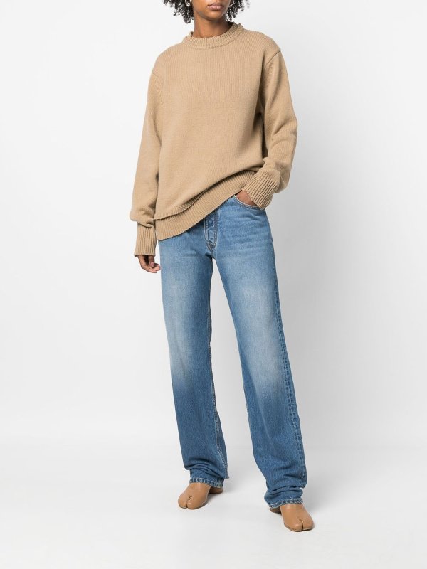 Crew-neck layered jumper shop online: Maison Margiela